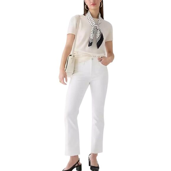 J Crew 9 Inch Billie Bootcut‎ Womens Size 27 Tall White - Picture 1 of 10